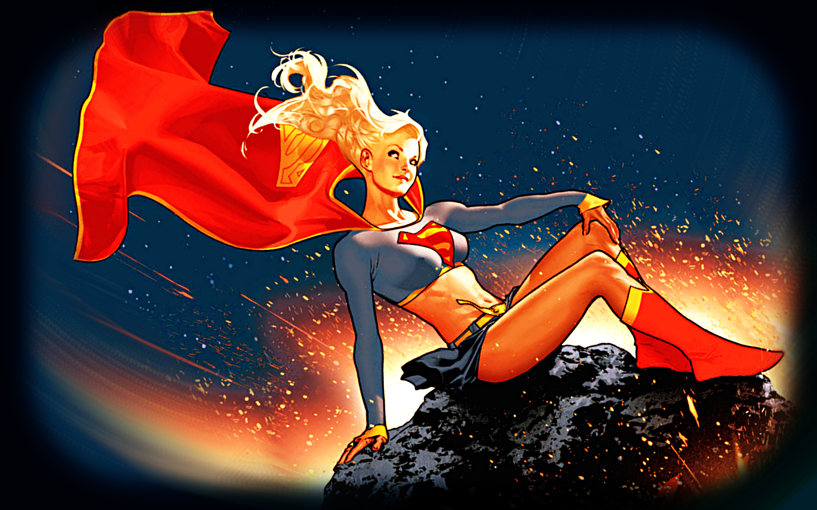 164130 supergirl rides a meteor