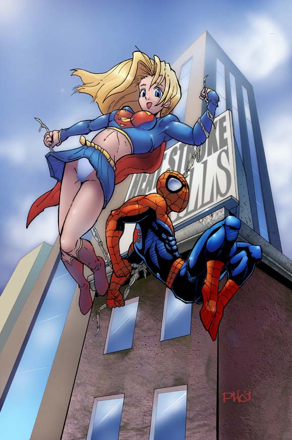  S S SPIDERMANS and SUPERGIRLS by mastafuu Supergirl and Spiderman