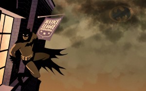 Batman outside of Justice League International.jpg