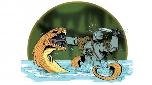 atomic robo vs giant snake.jpg