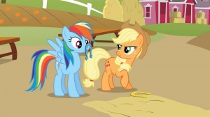 rainbow dash and apple jack play horse shoe.jpg