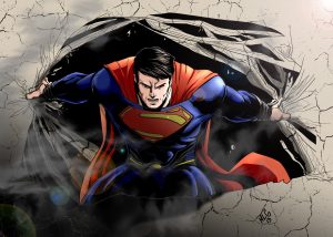 Superman ripping open a wall 300x214 Superman ripping open a wall