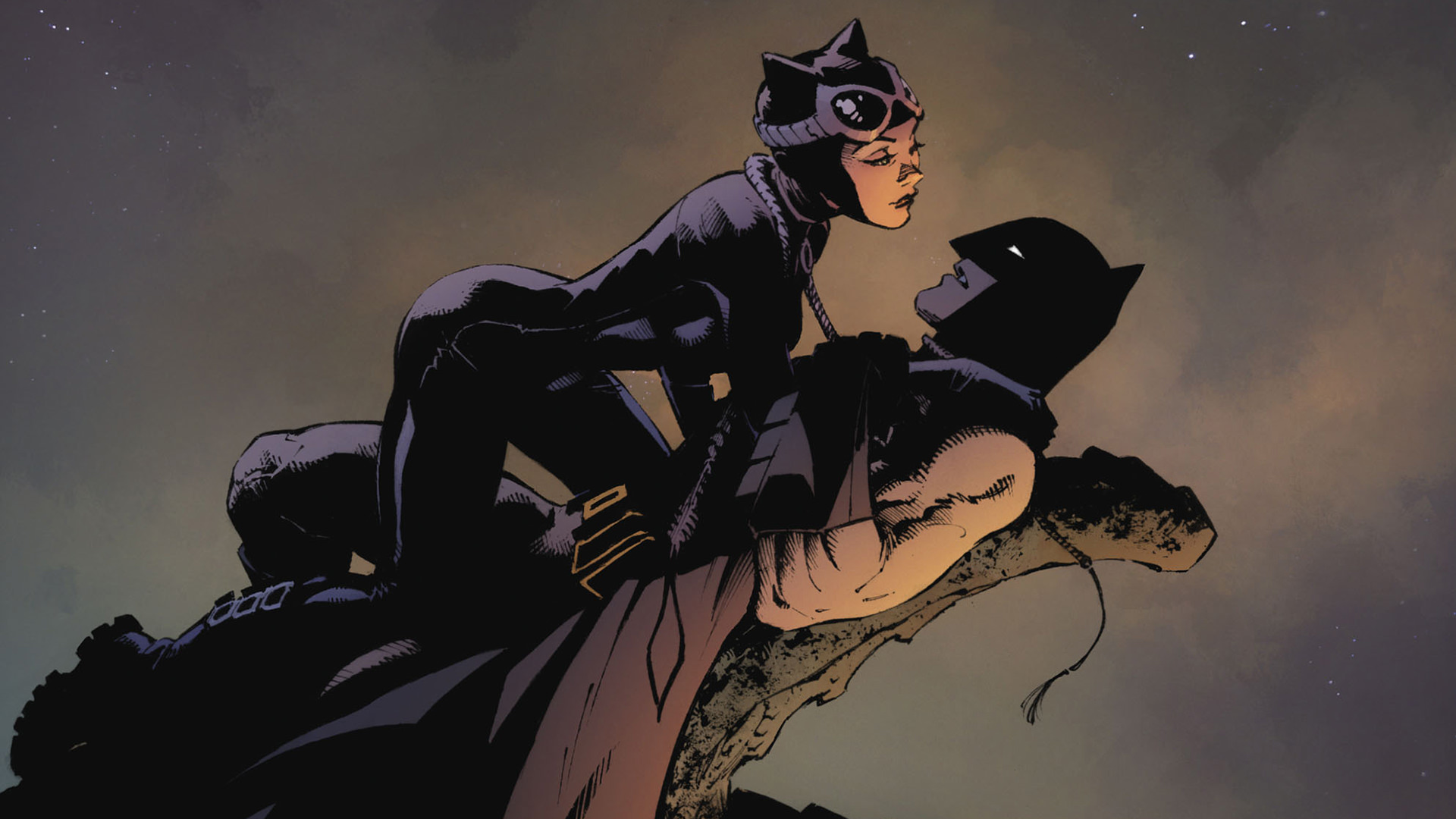 catwoman has batman all tied up.