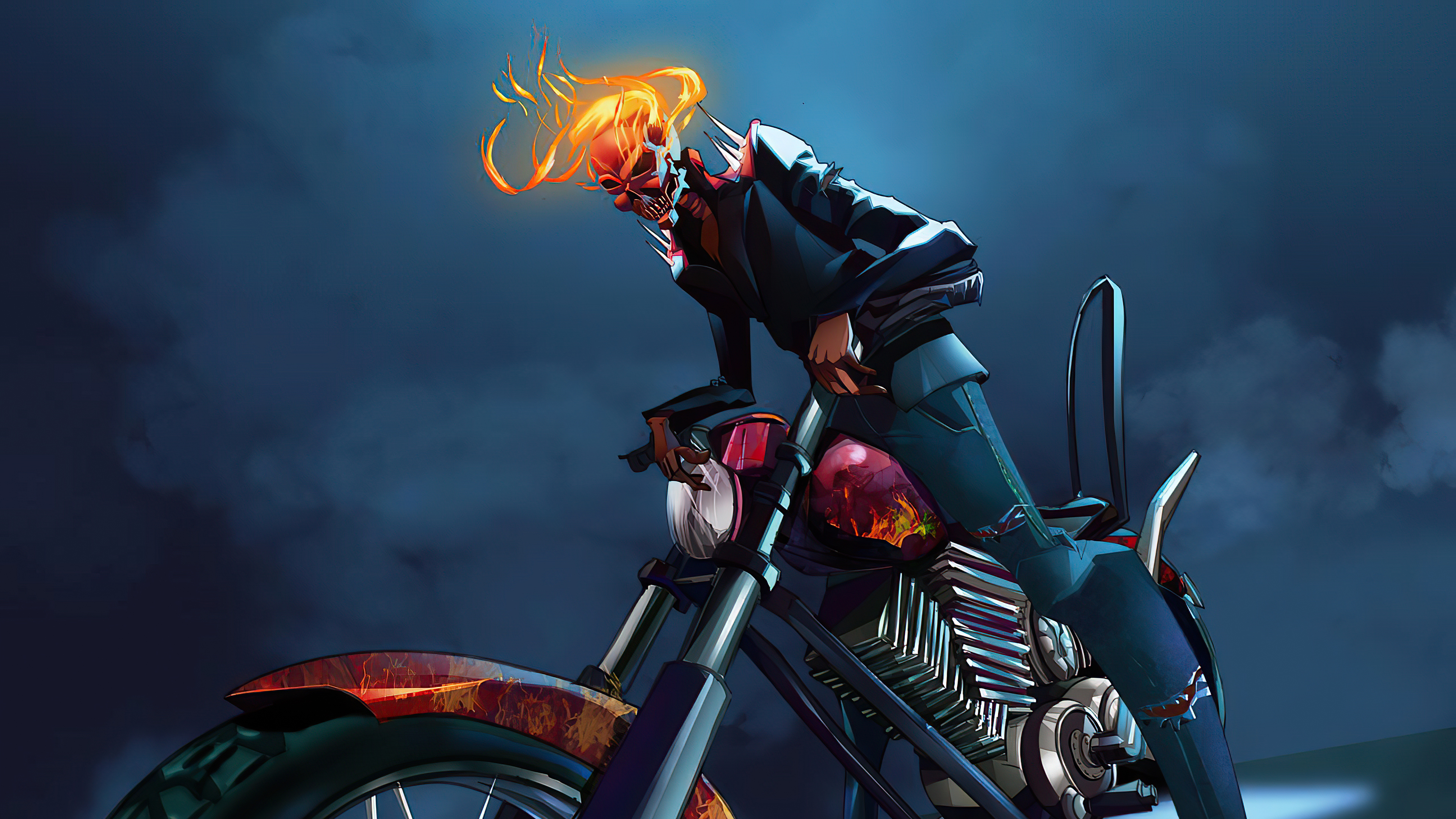 Ghost Rider on a chopper Ghost Rider on a chopper