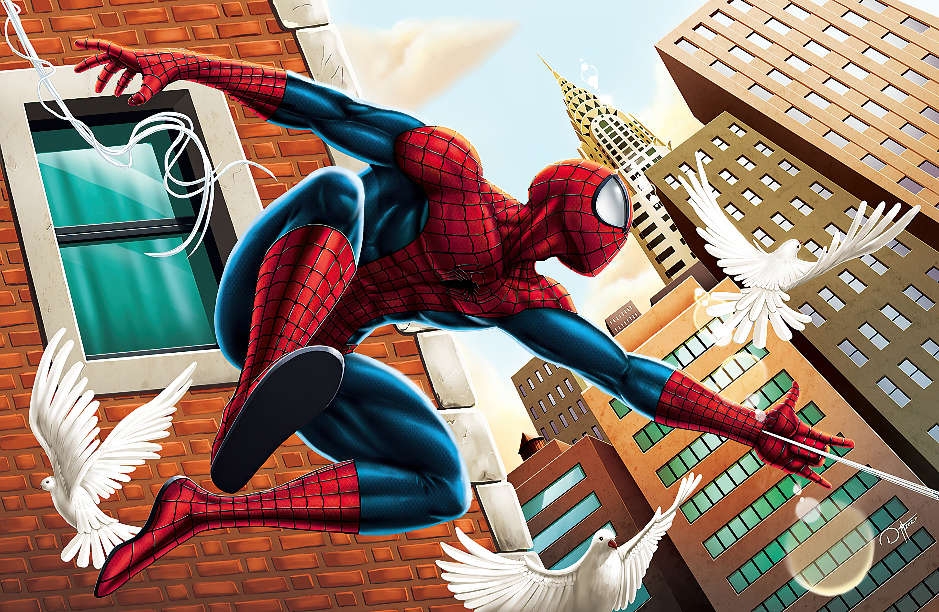 Spider-man and birds Spider-man and birds
