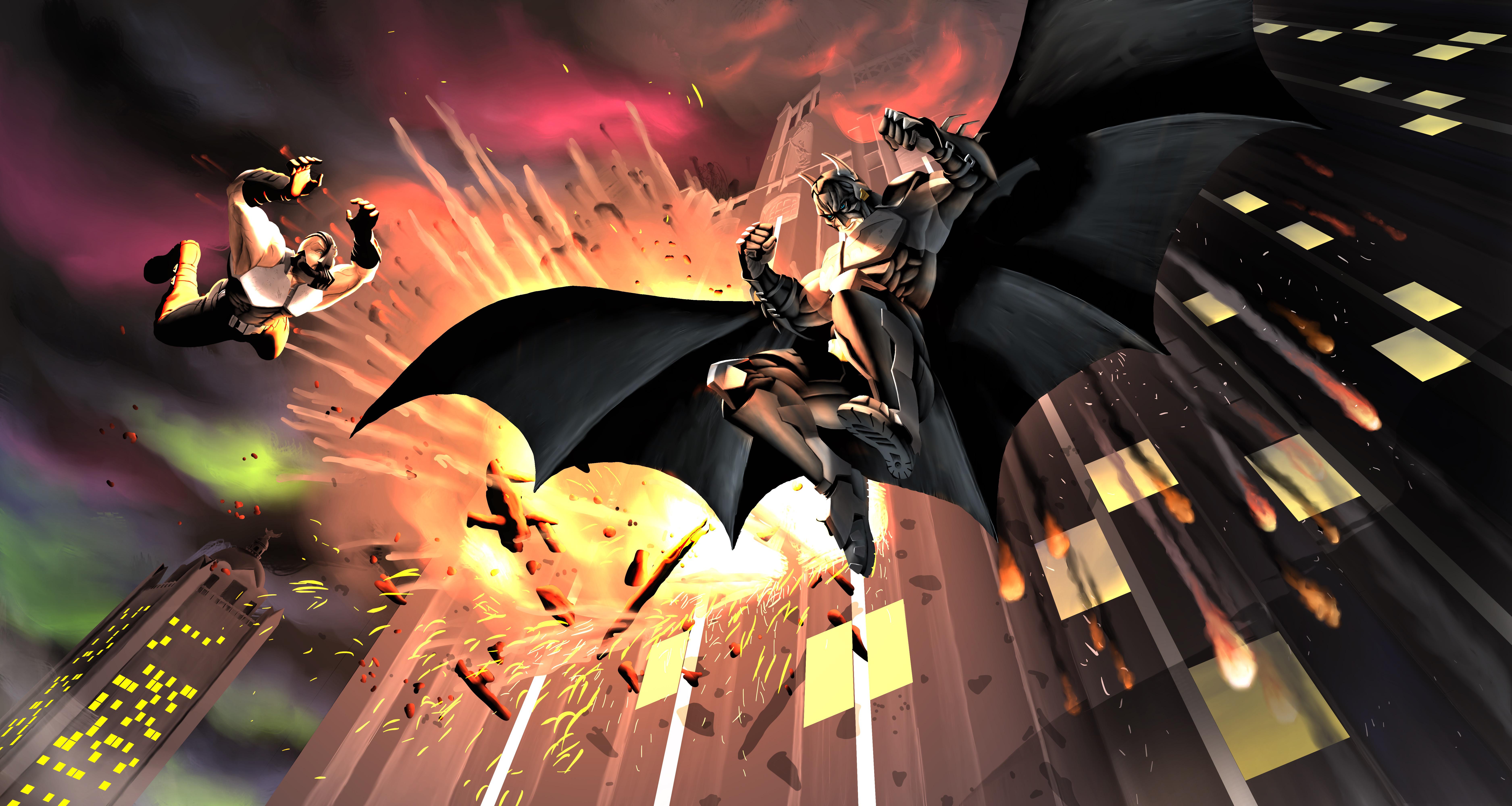 batman and bane falling batman and bane falling