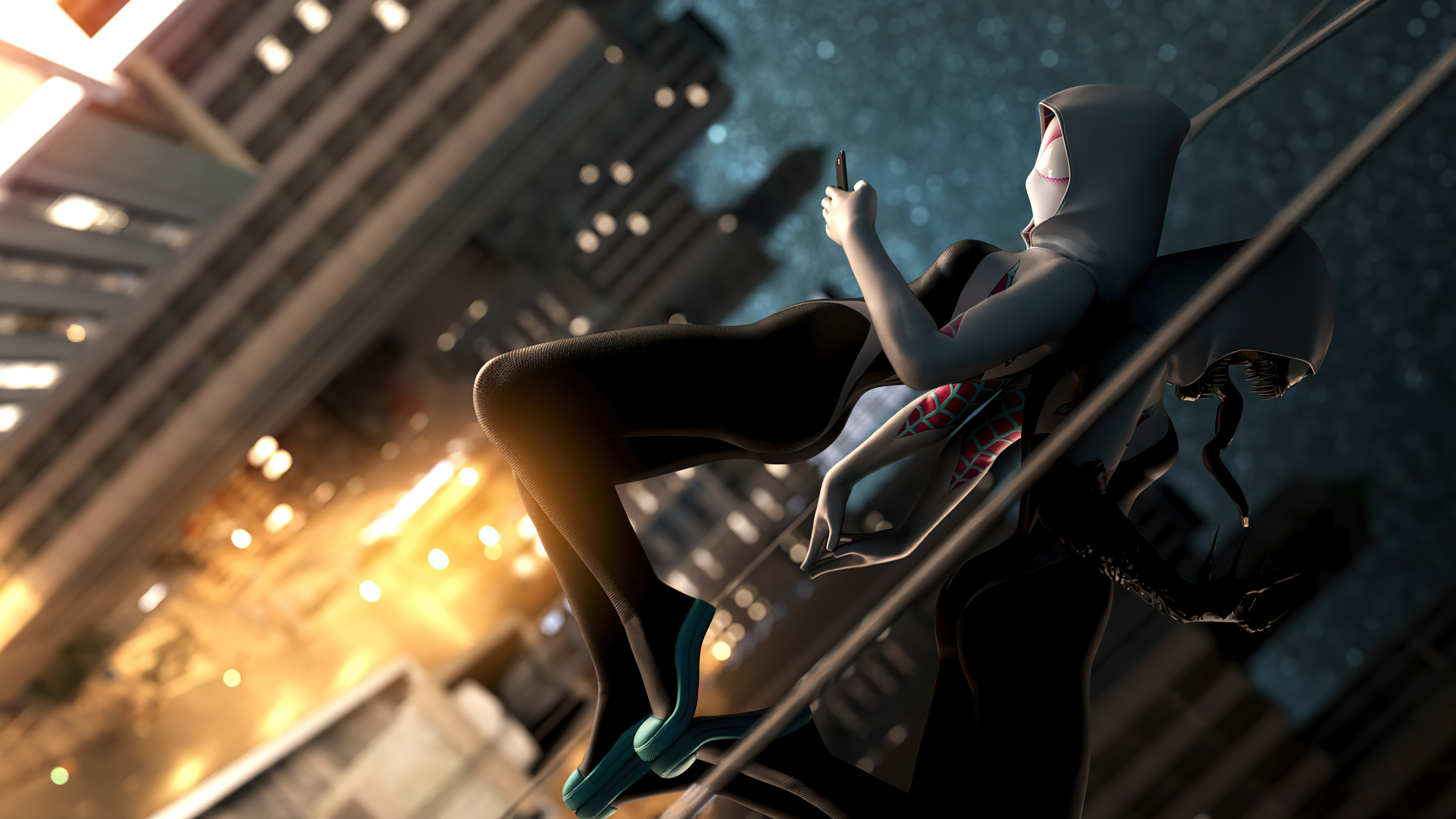 Spider-gwen got a text Spider-gwen got a text