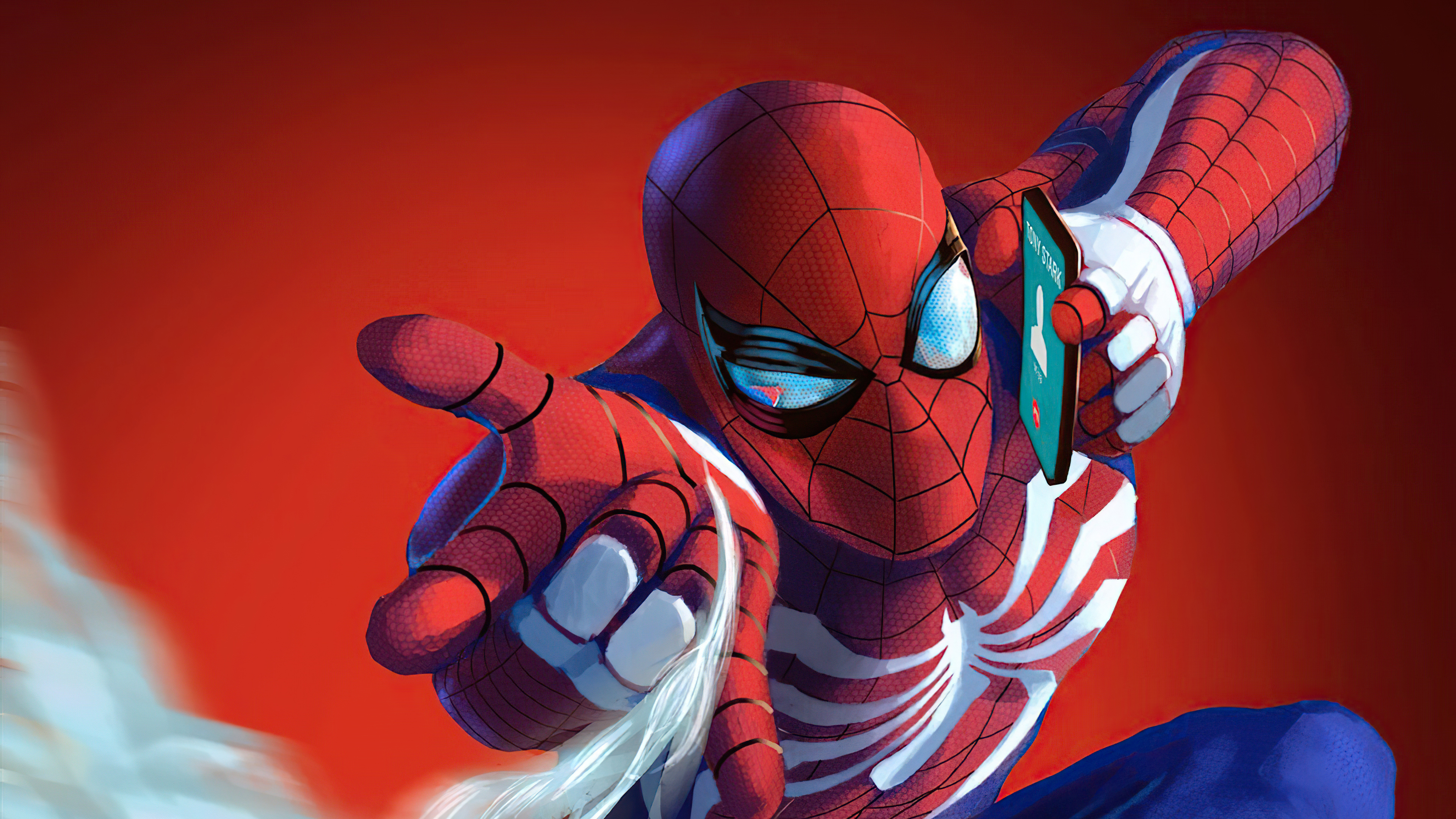 spider-man taking a call from tony stark spider-man taking a call from tony stark